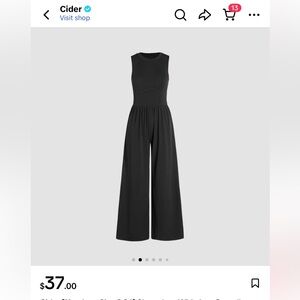 Cider Black Wide Leg Overalls